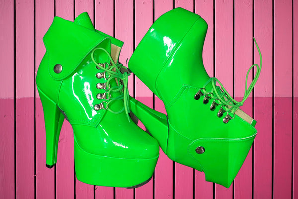 Botines plataforma Verde Neón