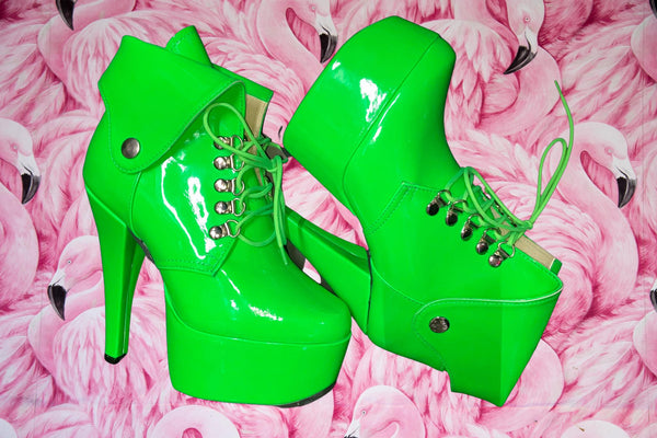 Botines plataforma Verde Neón