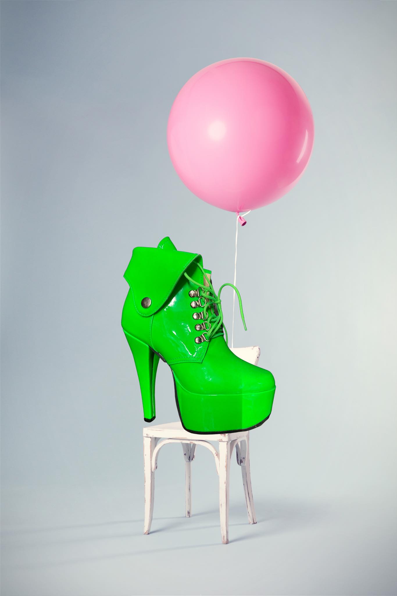 Botines plataforma Verde Neón