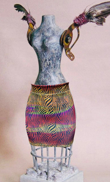 Falda recta holográfica animalprint